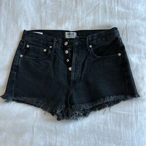 Agolde black denim shorts